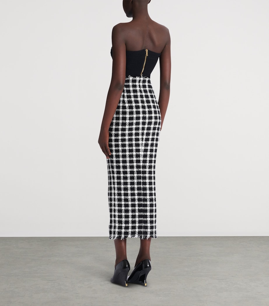 Tweed Gingham Maxi Skirt EAB NOIR/BLANC Image 6
