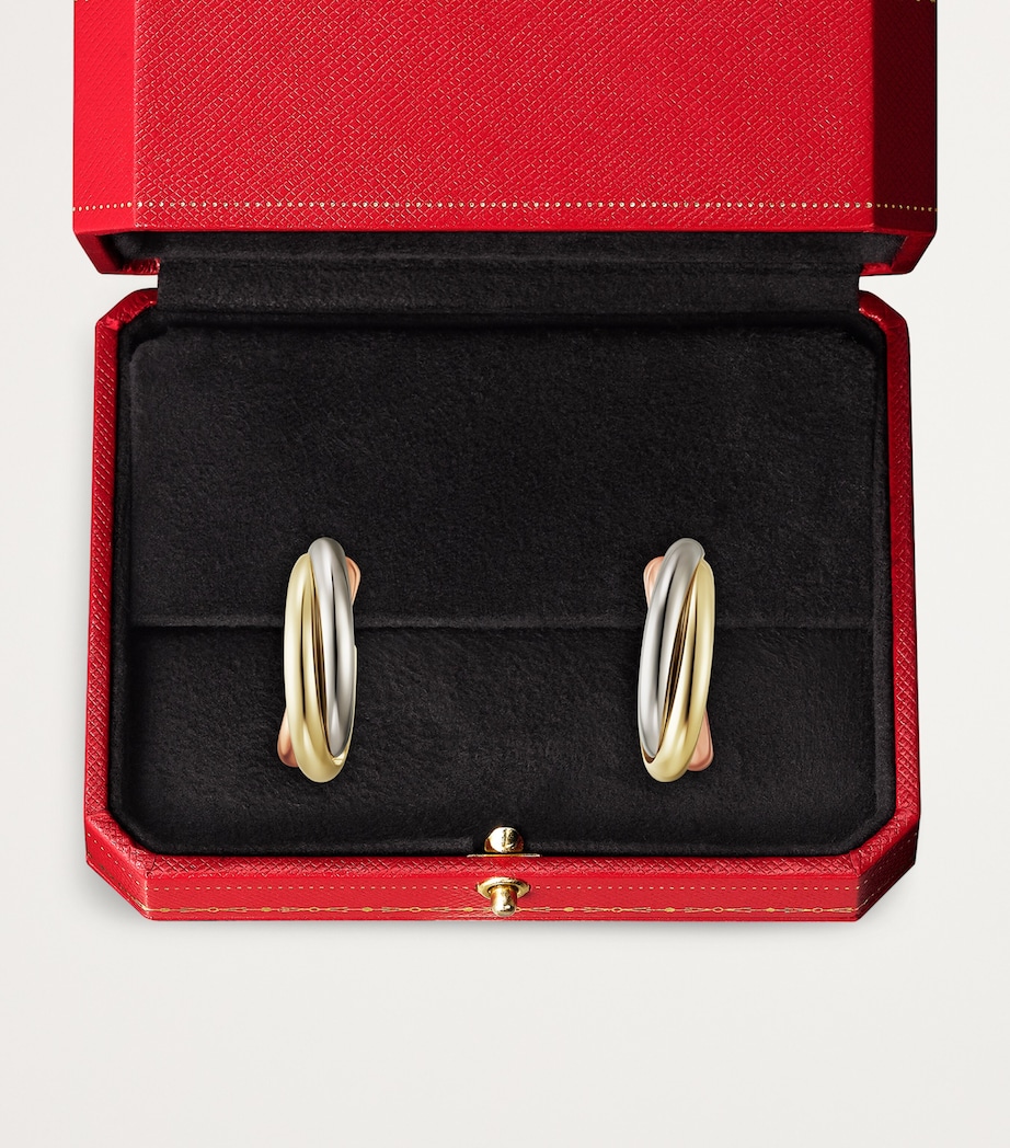 White, Yellow and Rose Gold Trinity Earrings MULTI Image 3