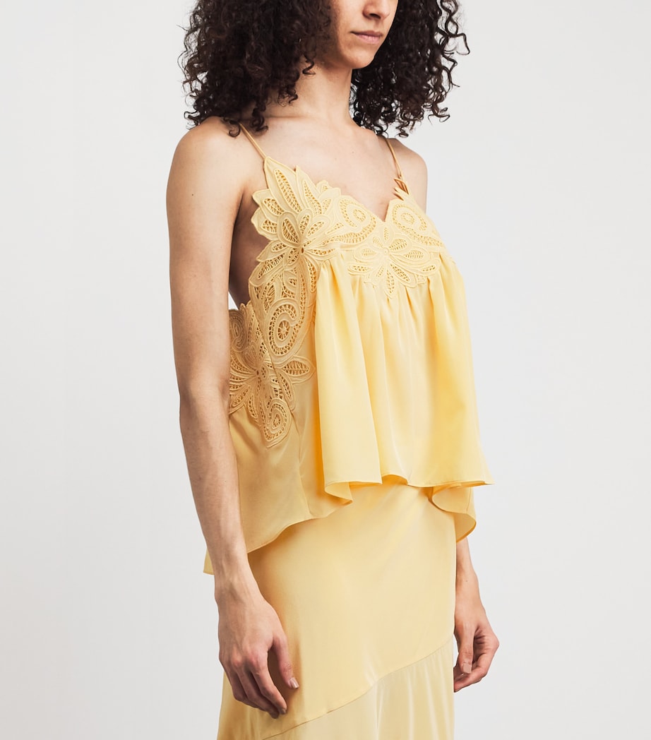 Ulla Johnson Womens Silk Embroidered Rosie Top Dandelion Image 4