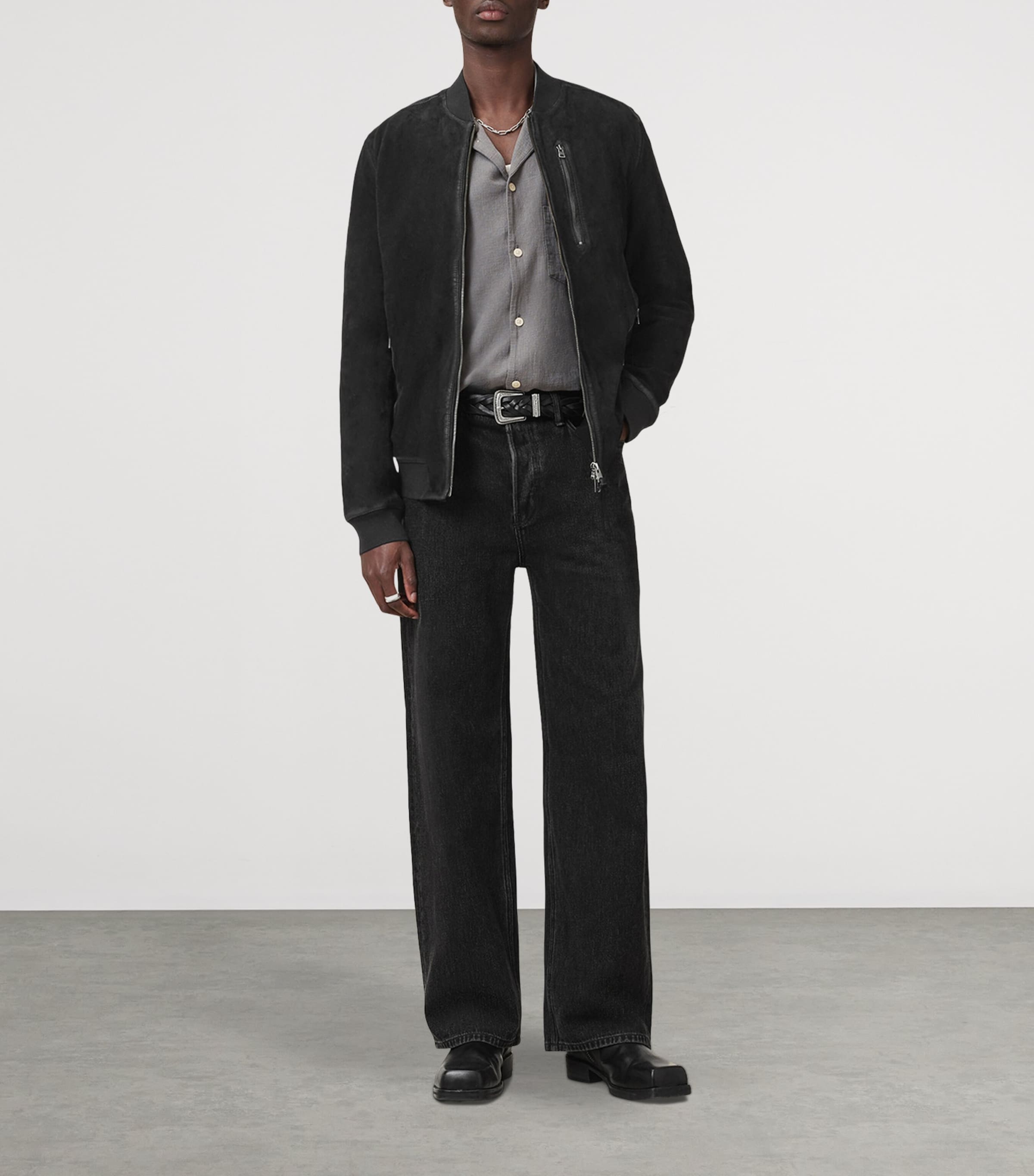 Suede Kemble Bomber Jacket BLACK Image 2