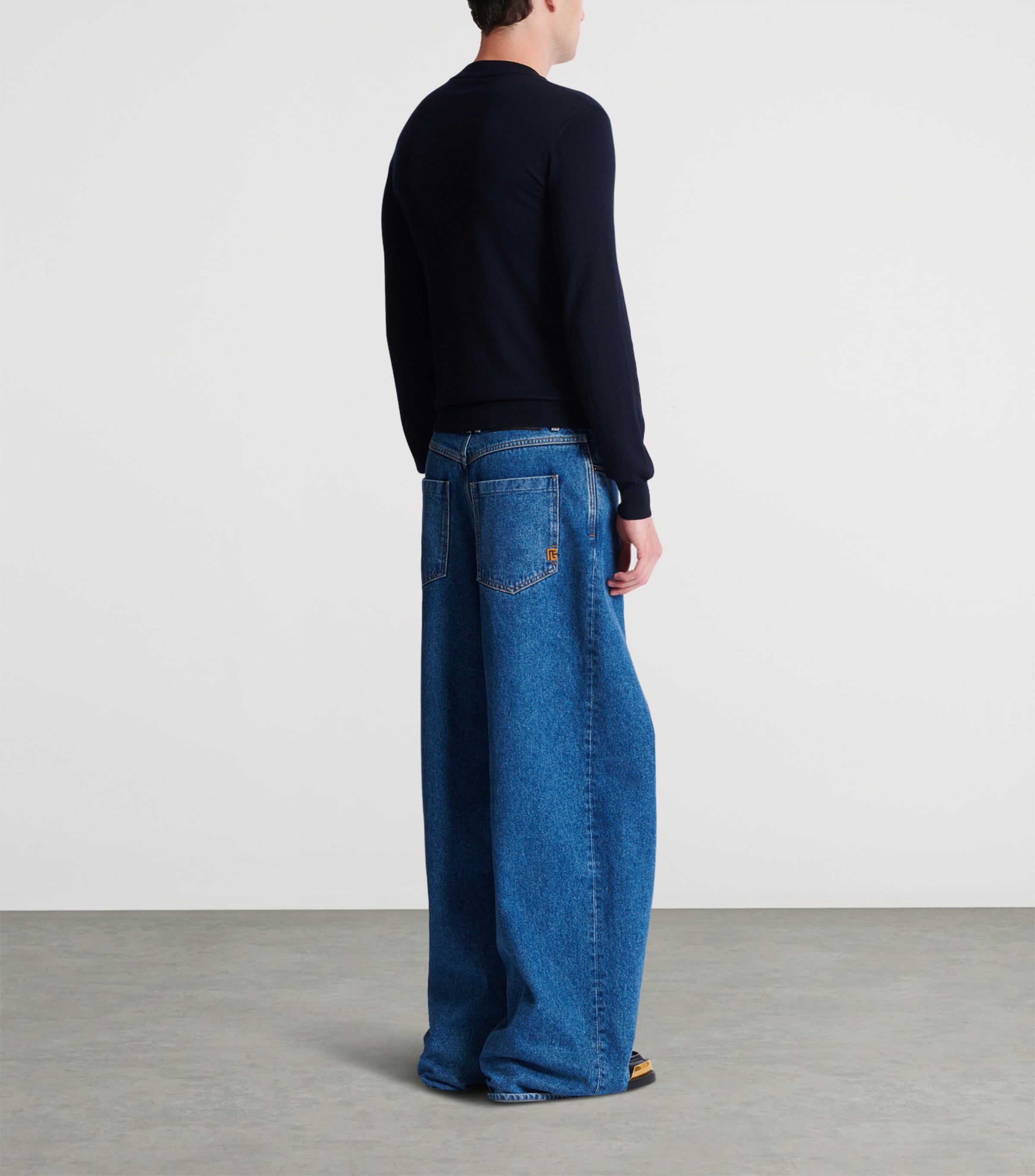 Silk-Cotton Monogram Sweater SIV MARINE/BLANC Image 6