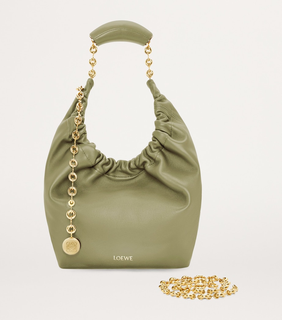 Small Leather Squeeze Top-Handle Bag EUCALYPTUS GREEN Image 2