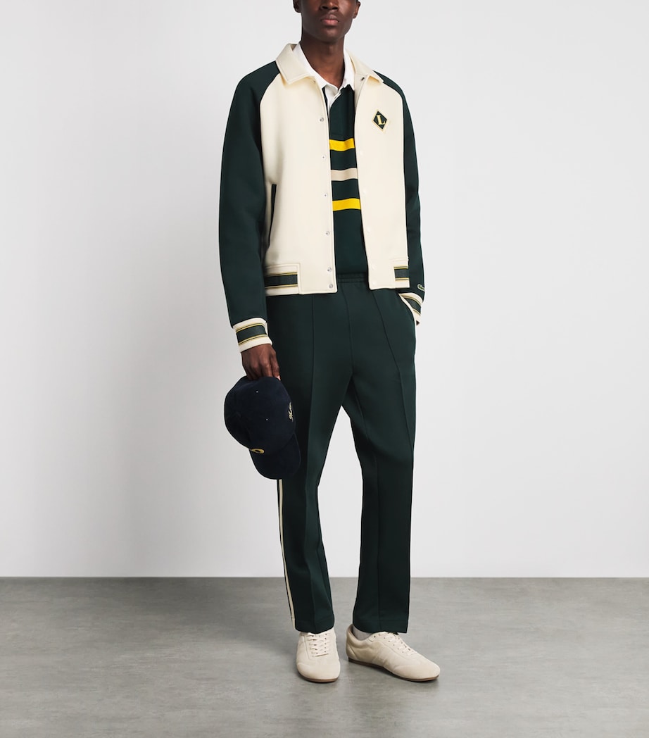 Lacoste Mens Cotton-Blend Varsity Jacket Naturel Clair Image 2
