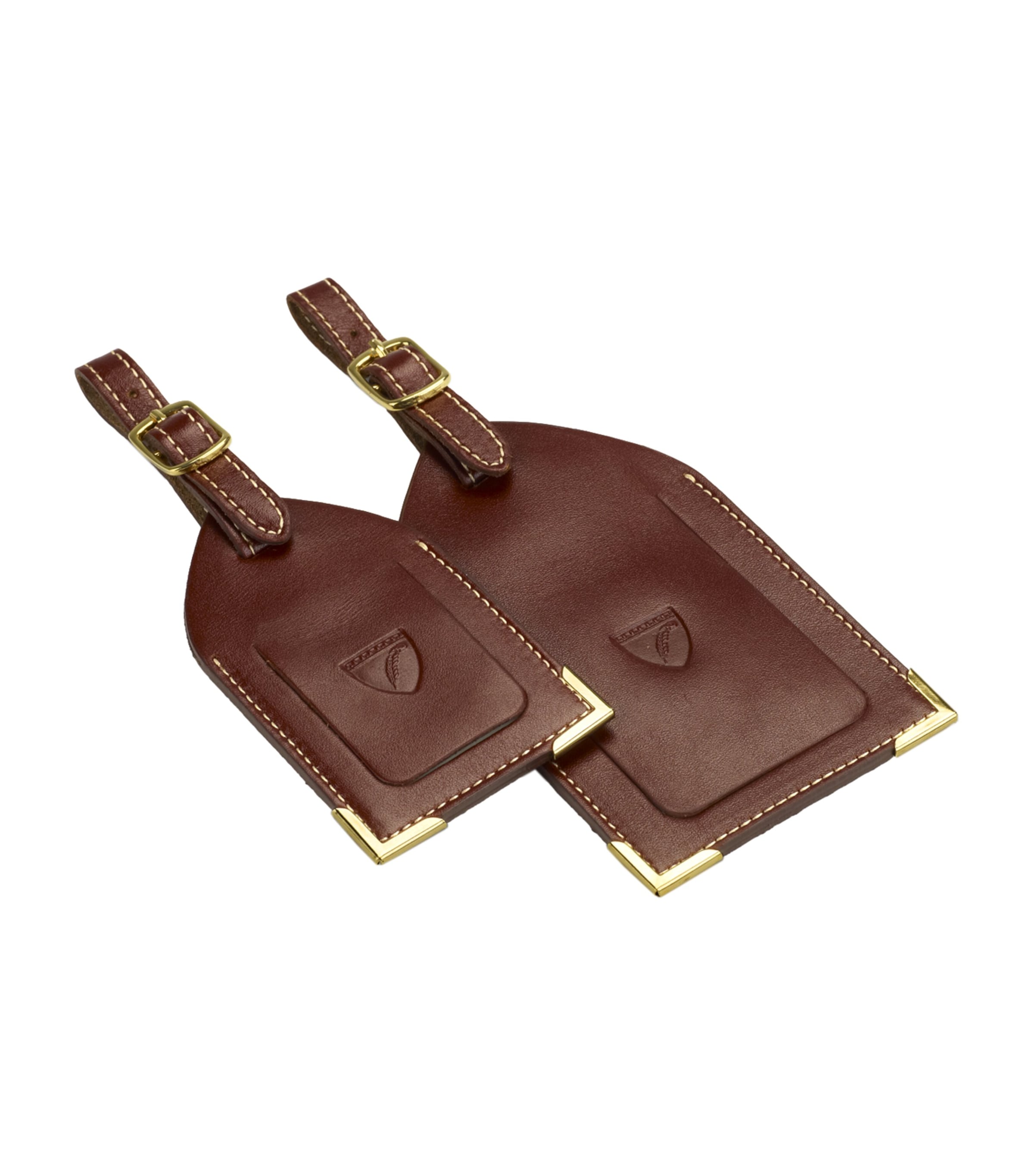 Leather Luggage Tags (Set of 2) BROWN Image 3