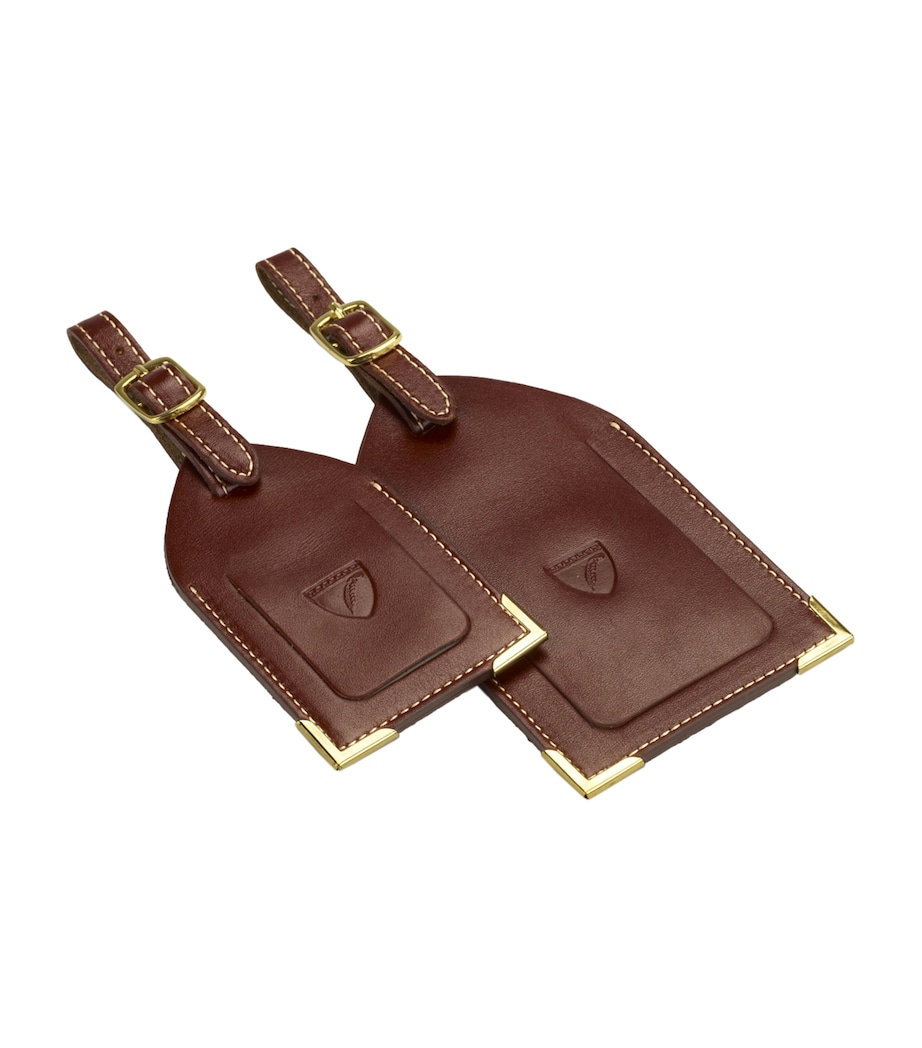 Leather Luggage Tags (Set of 2) BROWN Image 3