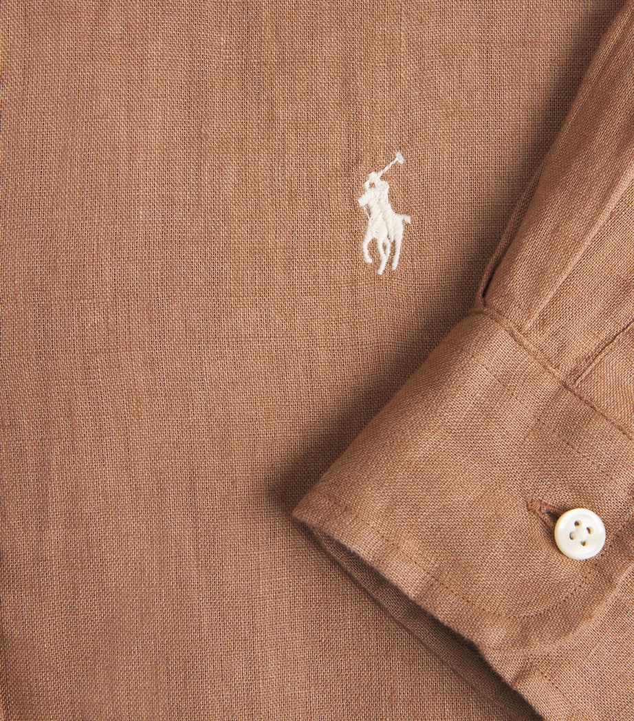 Polo Ralph Lauren Mens Linen Custom-Fit Shirt Rl Brown Image 6