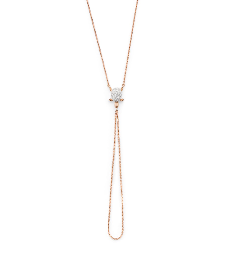 Rose Gold and Blue Diamond Seahorse Necklace BLUE Image 1