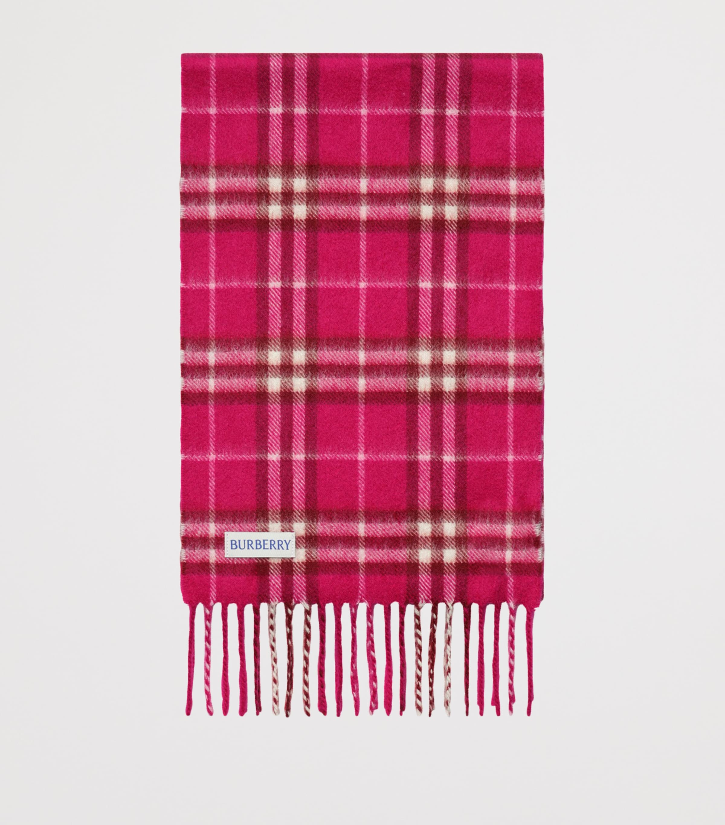 Burberry Kids Cashmere Check Scarf Jam Pink Image 2