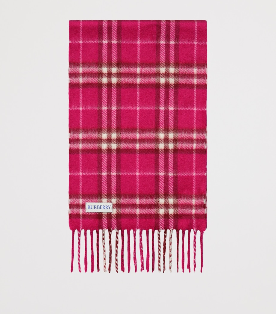 Burberry Kids Cashmere Check Scarf Jam Pink Image 2