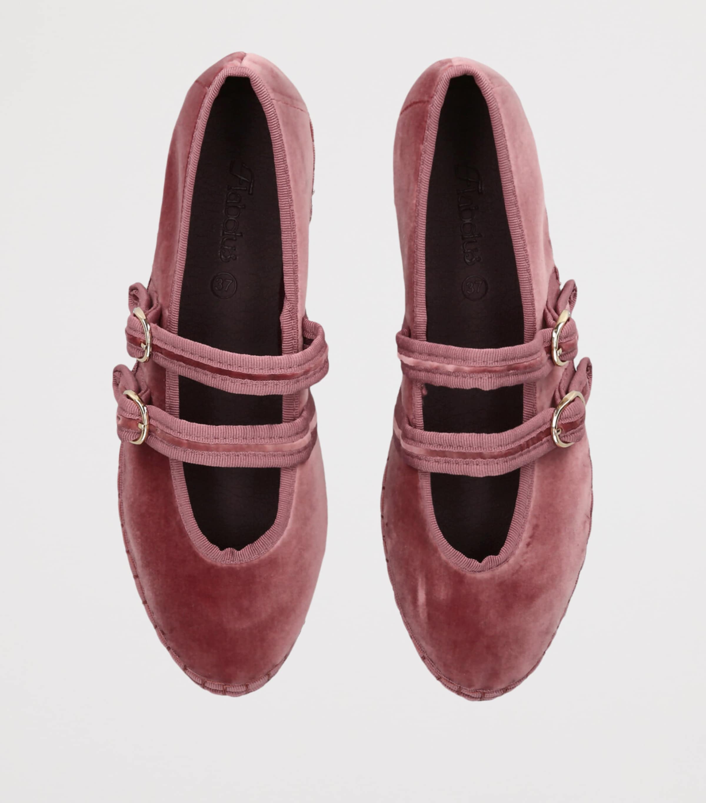 Flabelus Velvet Claire Mary Janes Pink Image 4