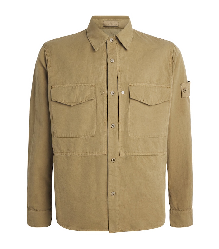 Stone Island Mens Canvas Ghost Overshirt Image 1