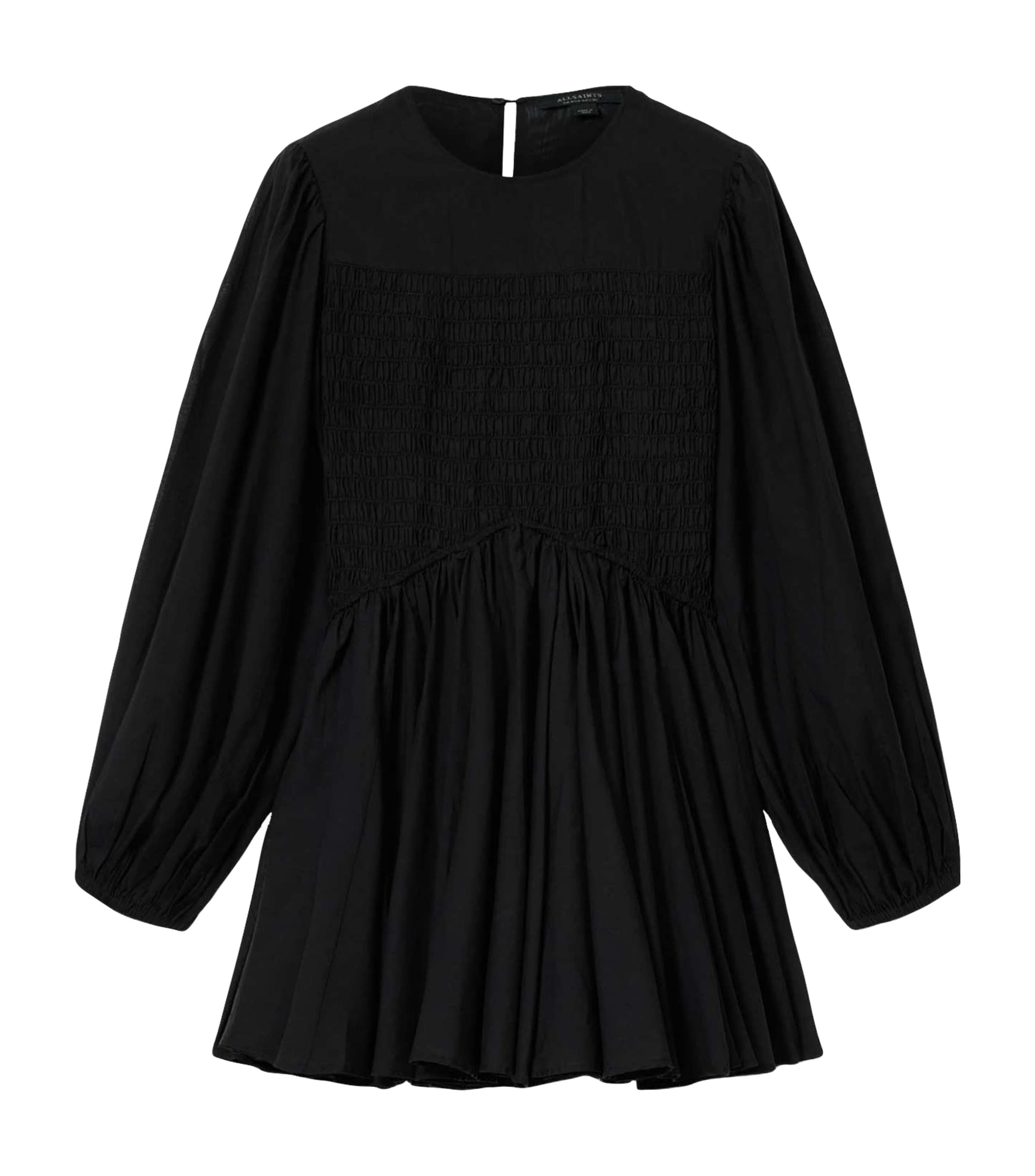 AllSaints Womens Organic Cotton-Blend Chia Mini Dress Black Image 1