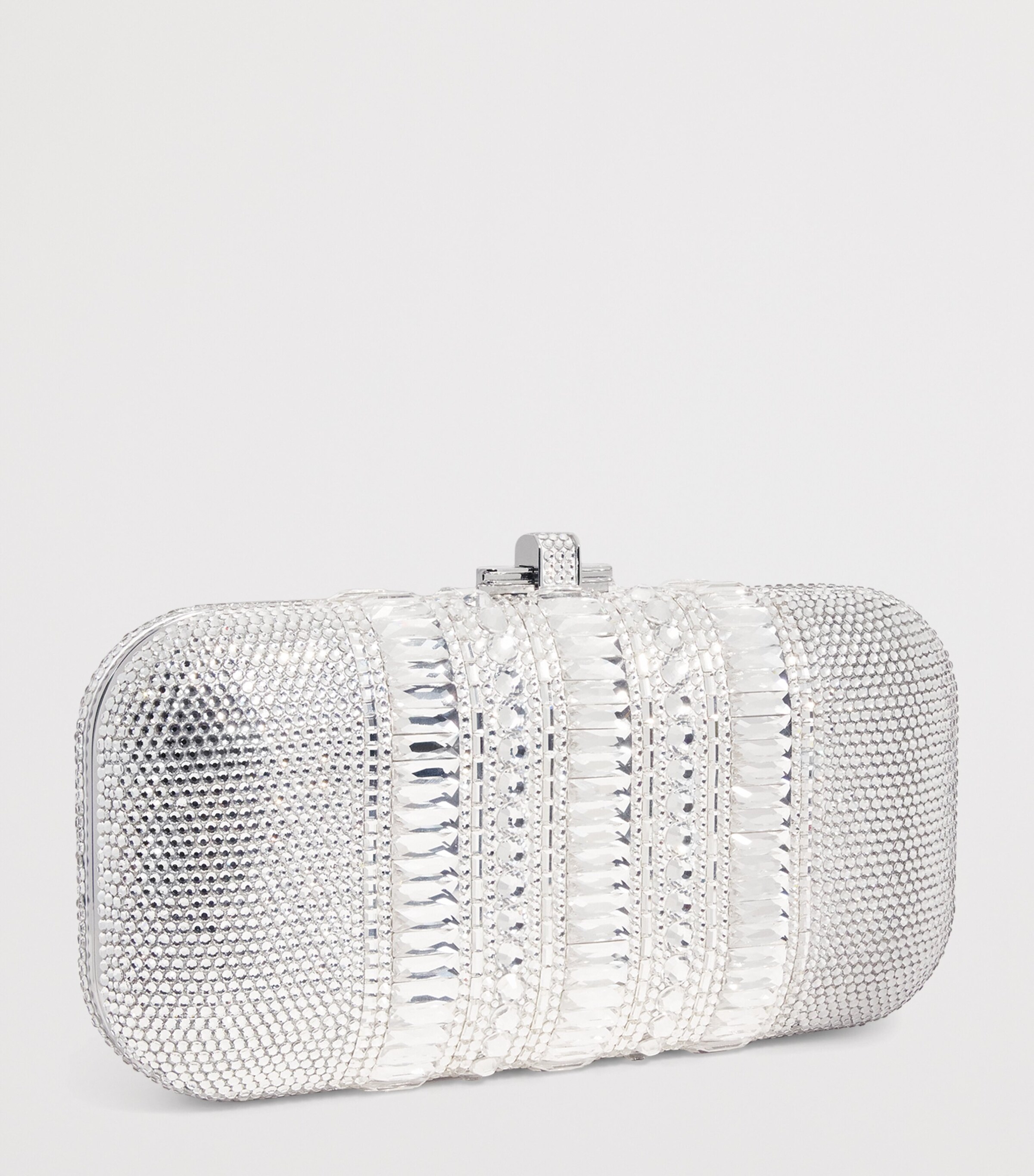 Judith Leiber Crystal-Embellished Long Slide Clutch Bag Srhmt Slvr Rhne Mlti Image 3