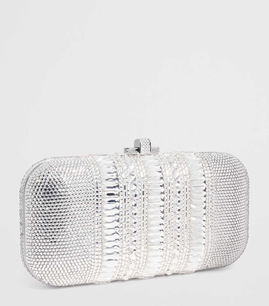 Judith Leiber Crystal-Embellished Long Slide Clutch Bag Srhmt Slvr Rhne Mlti Image 3