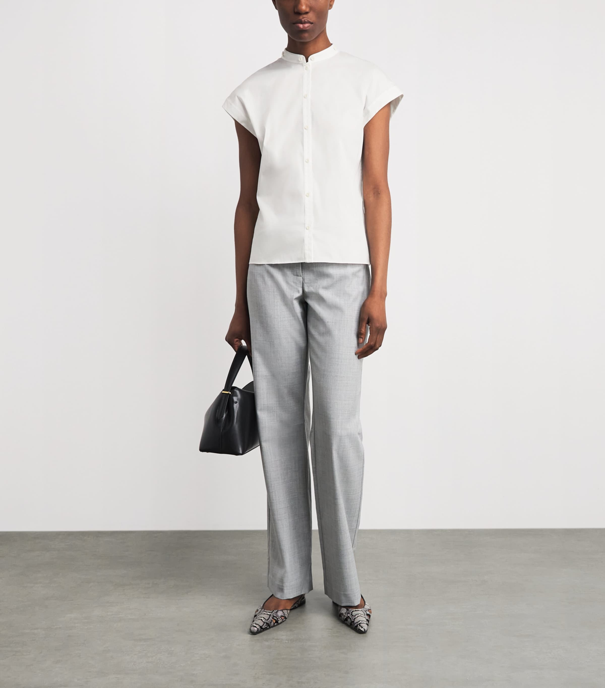 Theory Womens Poplin Slim Shirt White Image 2