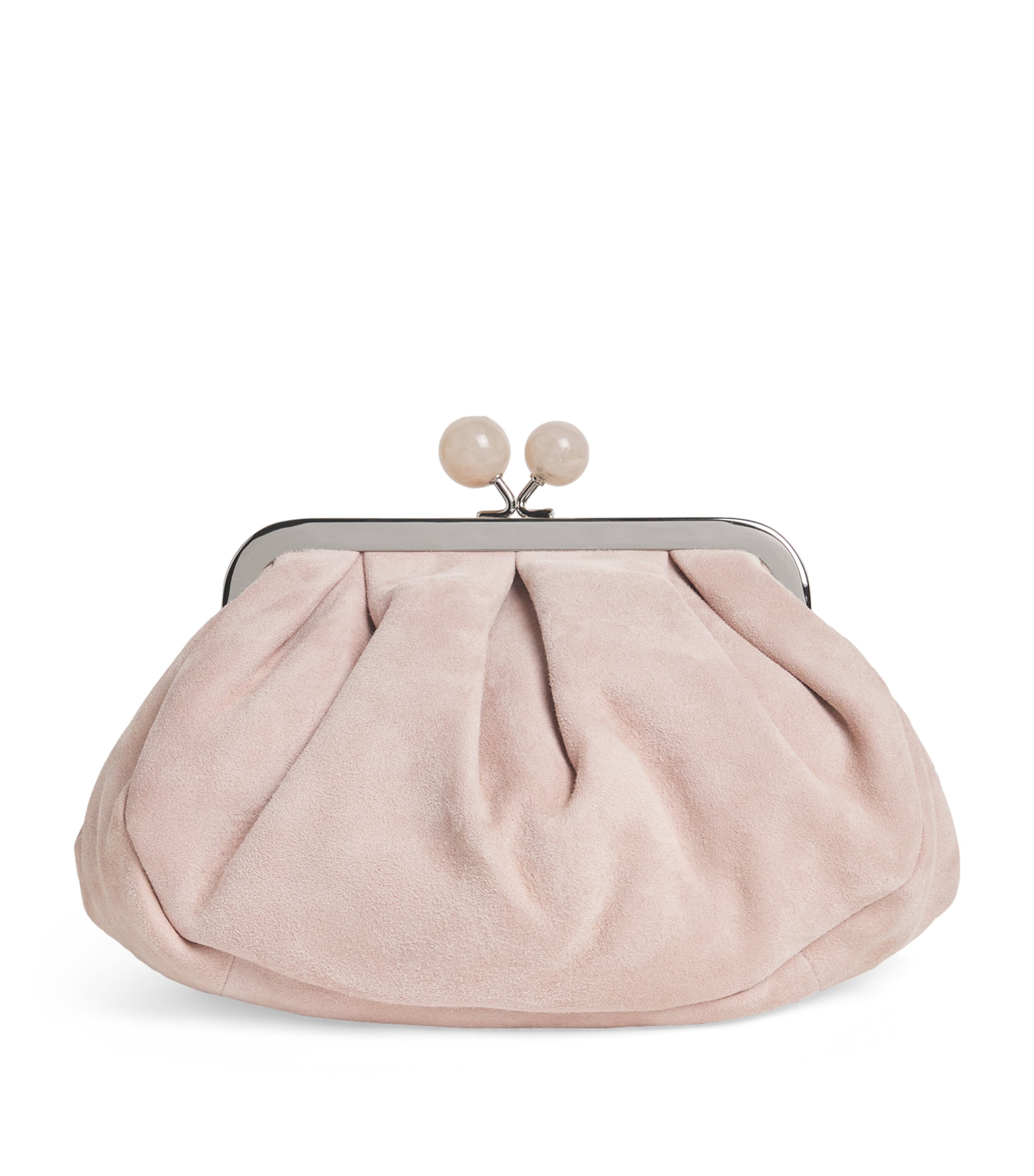 Weekend Max Mara Medium Leather Pasticcino Clutch Bag In Pink