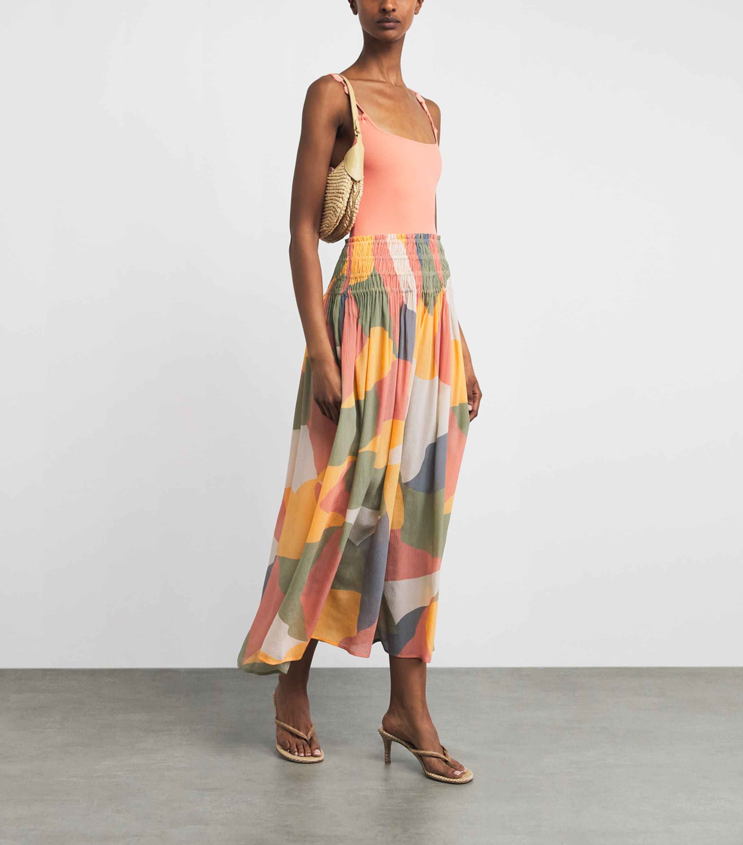 Eres Womens Silk Printed Highlight Maxi Skirt Imprime Eclat Image 2