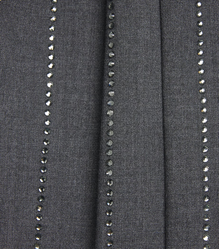 Embellished Pinstripe Wide-Leg Trousers GREY Image 5