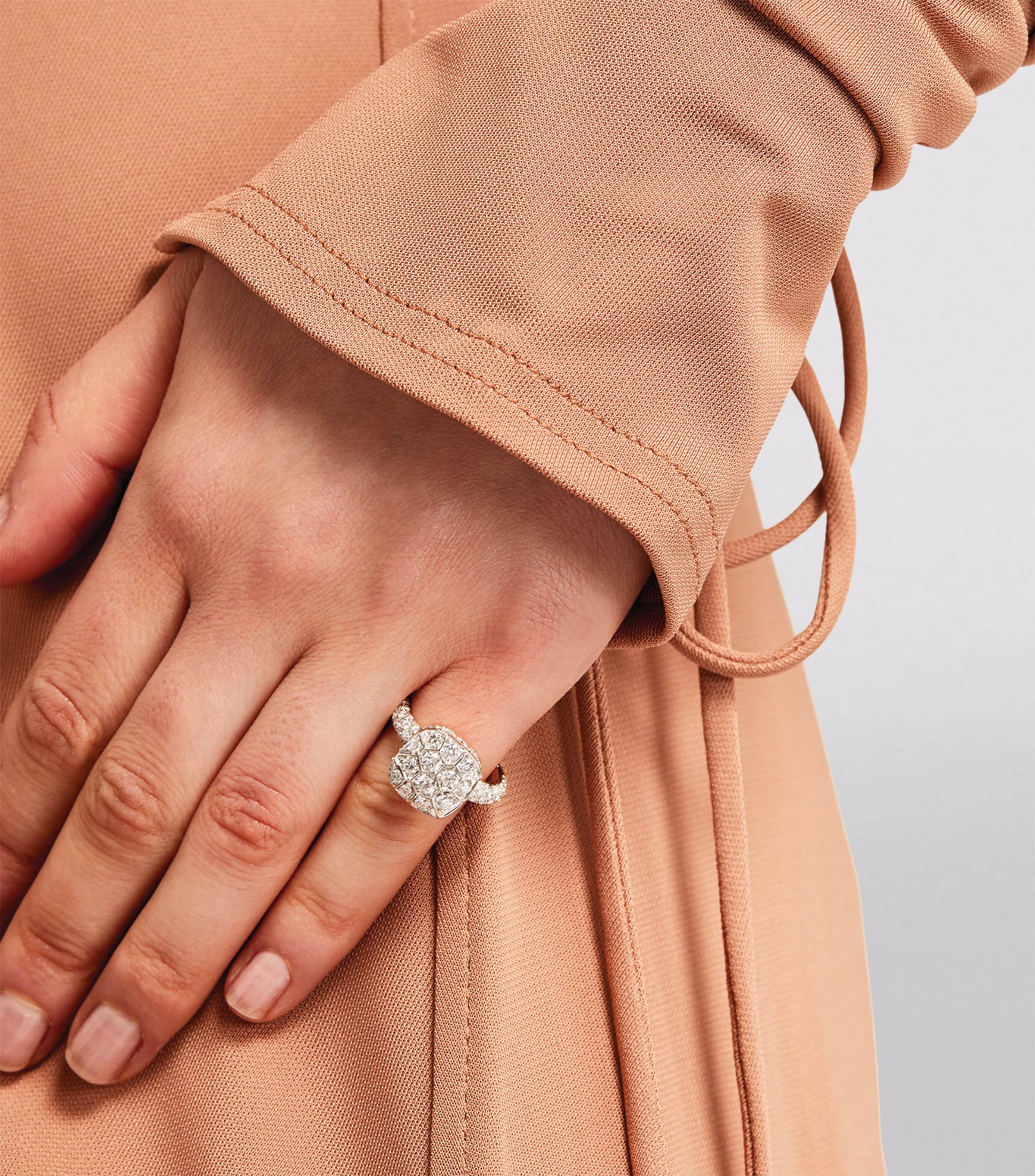 Mixed Gold and Diamond Nudo Solitaire Ring DB000 Image 5