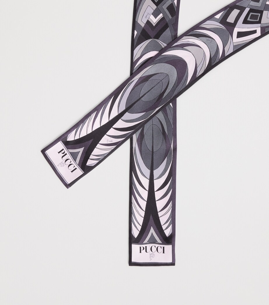 Silk Printed Scarf 1/BLACK PINK Image 5