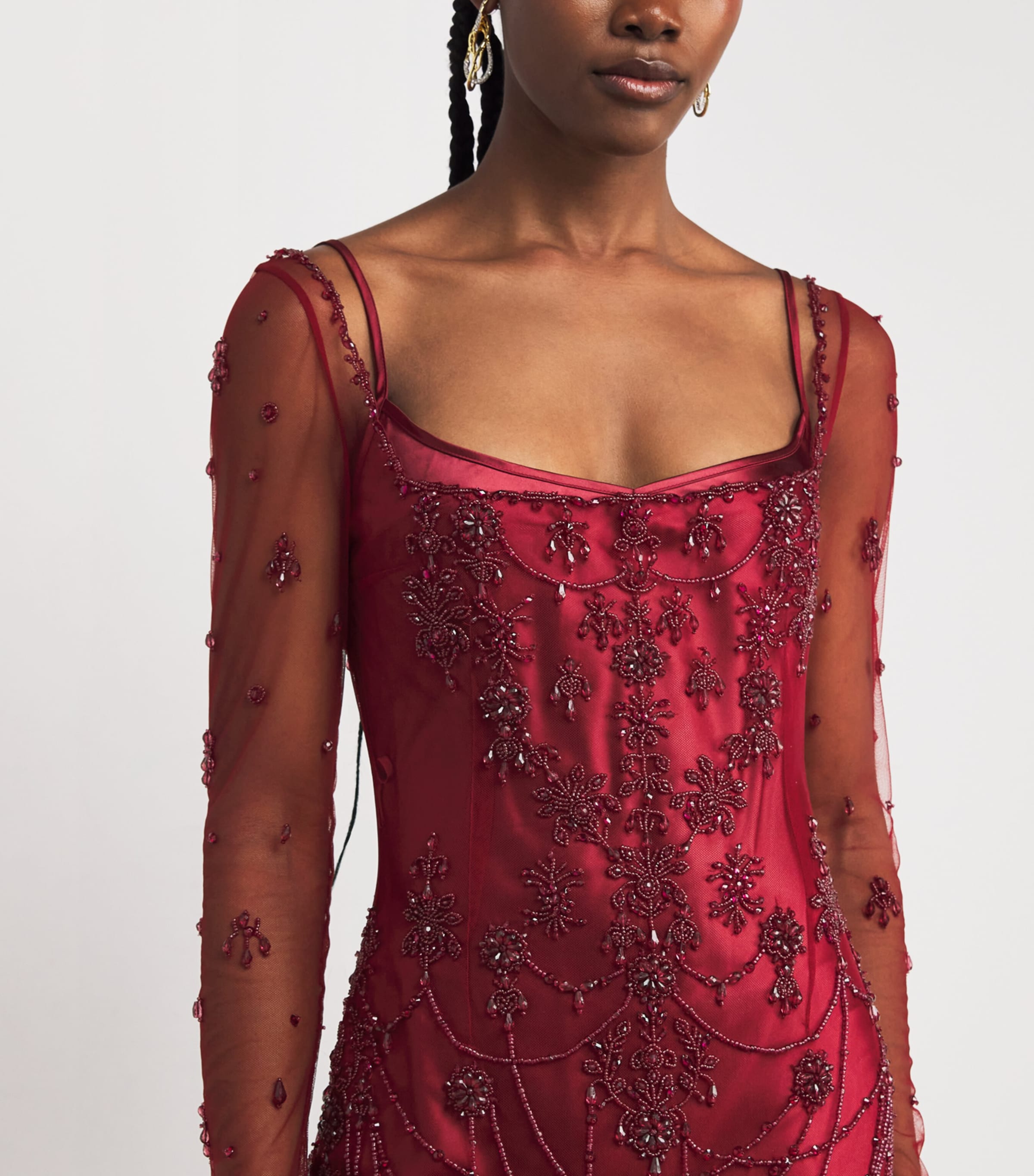 Embellished Chandelier Gown CABERNET/CRYSTAL Image 4