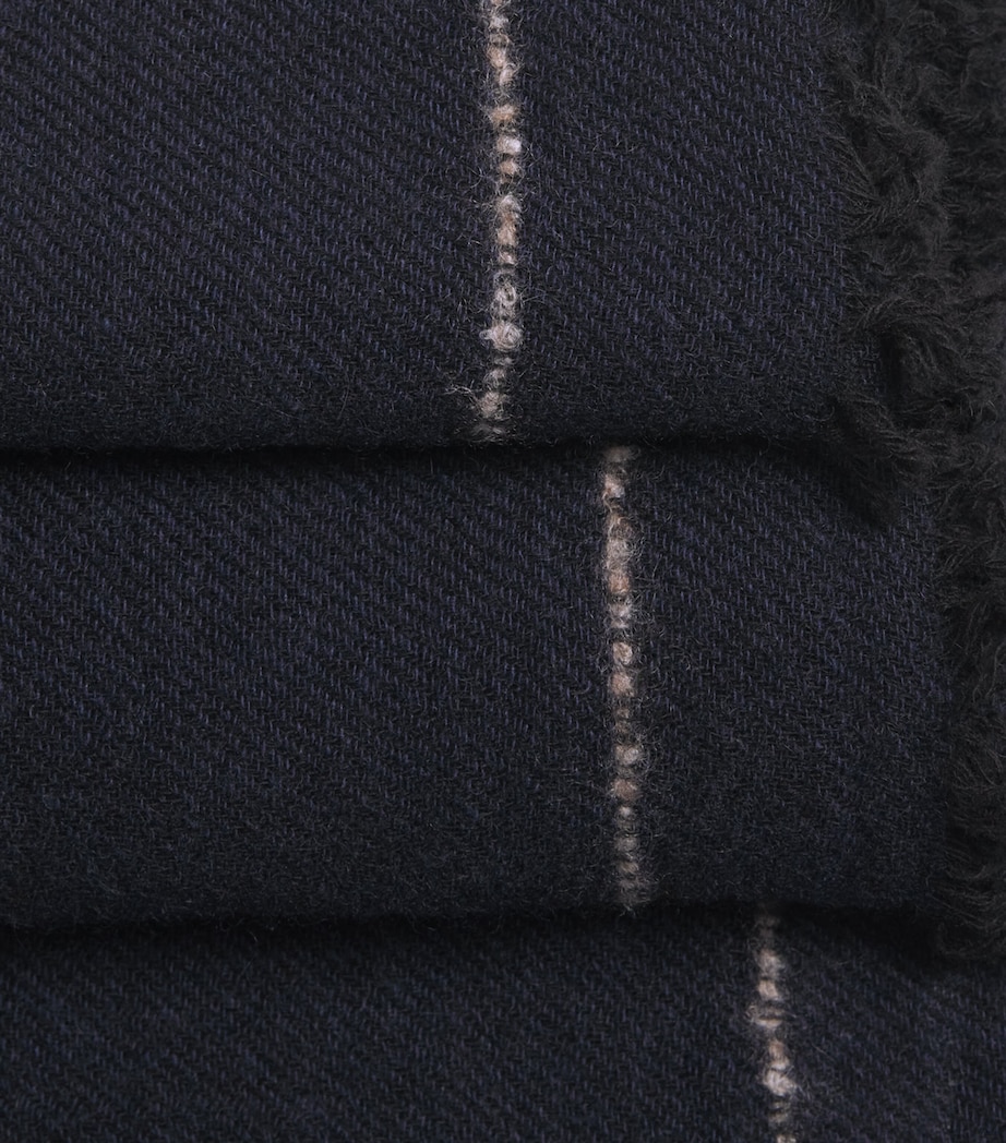 Cashmere Usan Scarf RU7720 NAVY Image 4