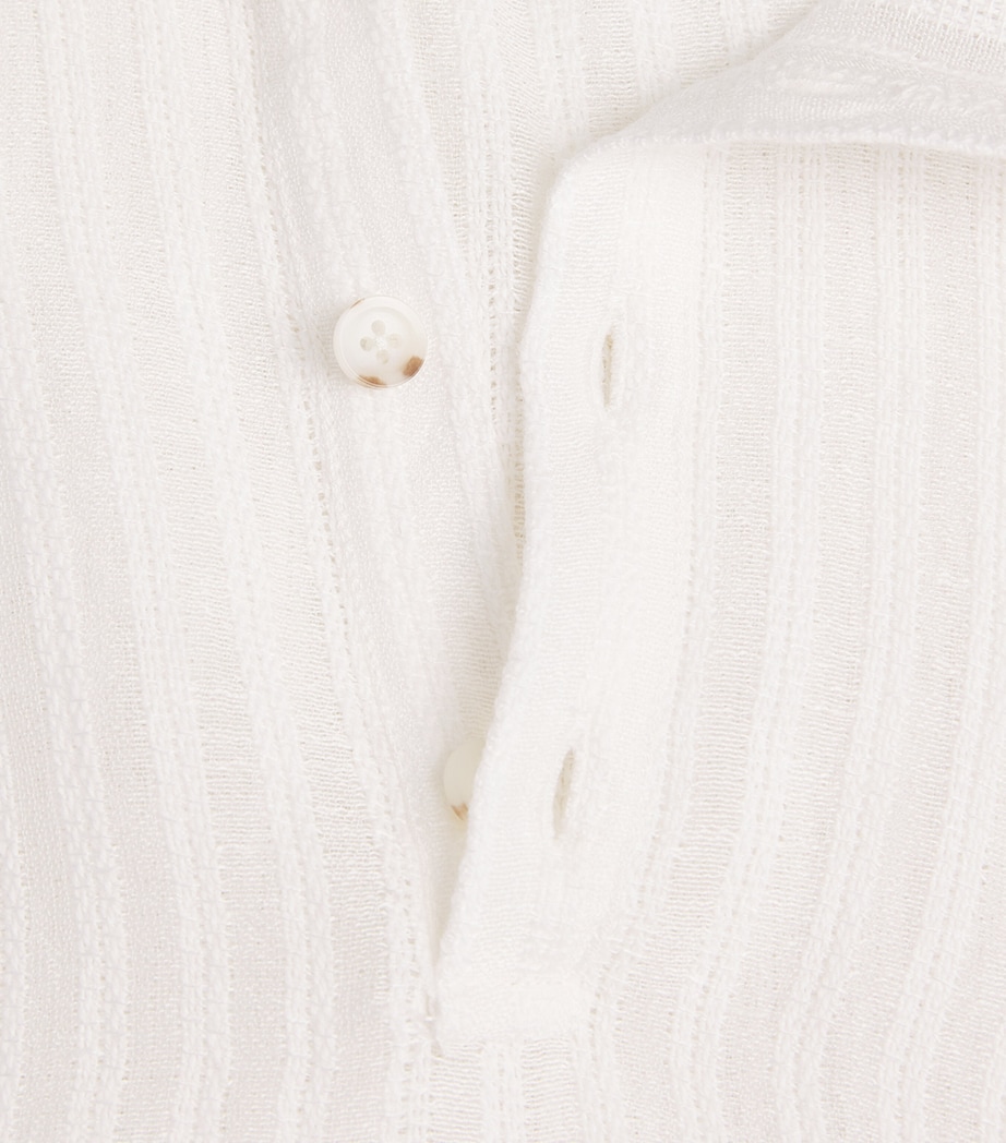 COMMAS Mens Sheer Stripe Henley T-Shirt White Image 6