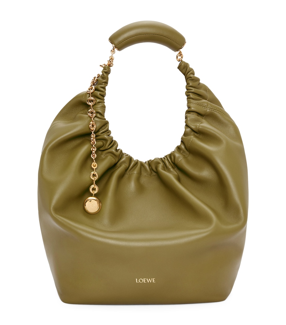 Medium Leather Squeeze Top-Handle Bag OLIVE Image 1