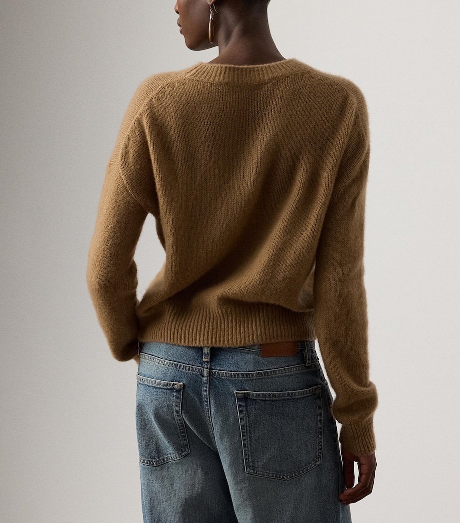 Cashmere-Silk Crew-Neck Sweater CAMEL Image 3