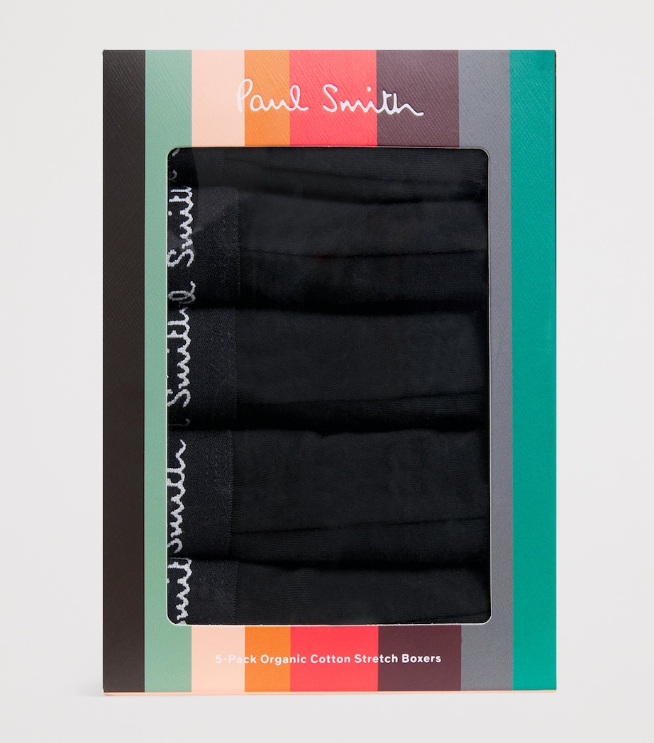 Stretch-Cotton Logo Trunks (Pack of 5) BLACK Image 4