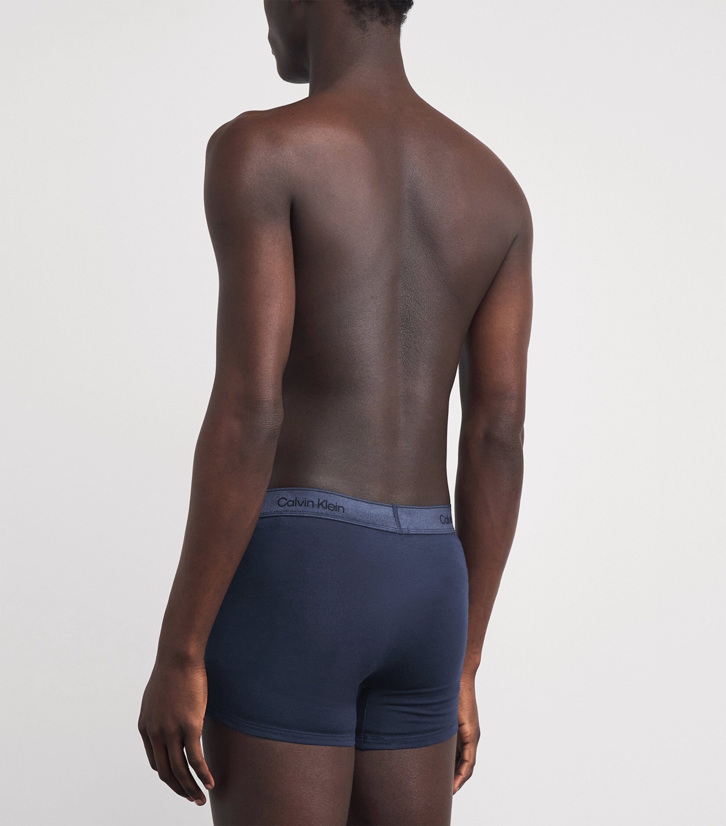 Calvin Klein Mens Cotton Stretch Icon Metallic Boxer Briefs (Pack of 3) Sl/crm/grey Image 3