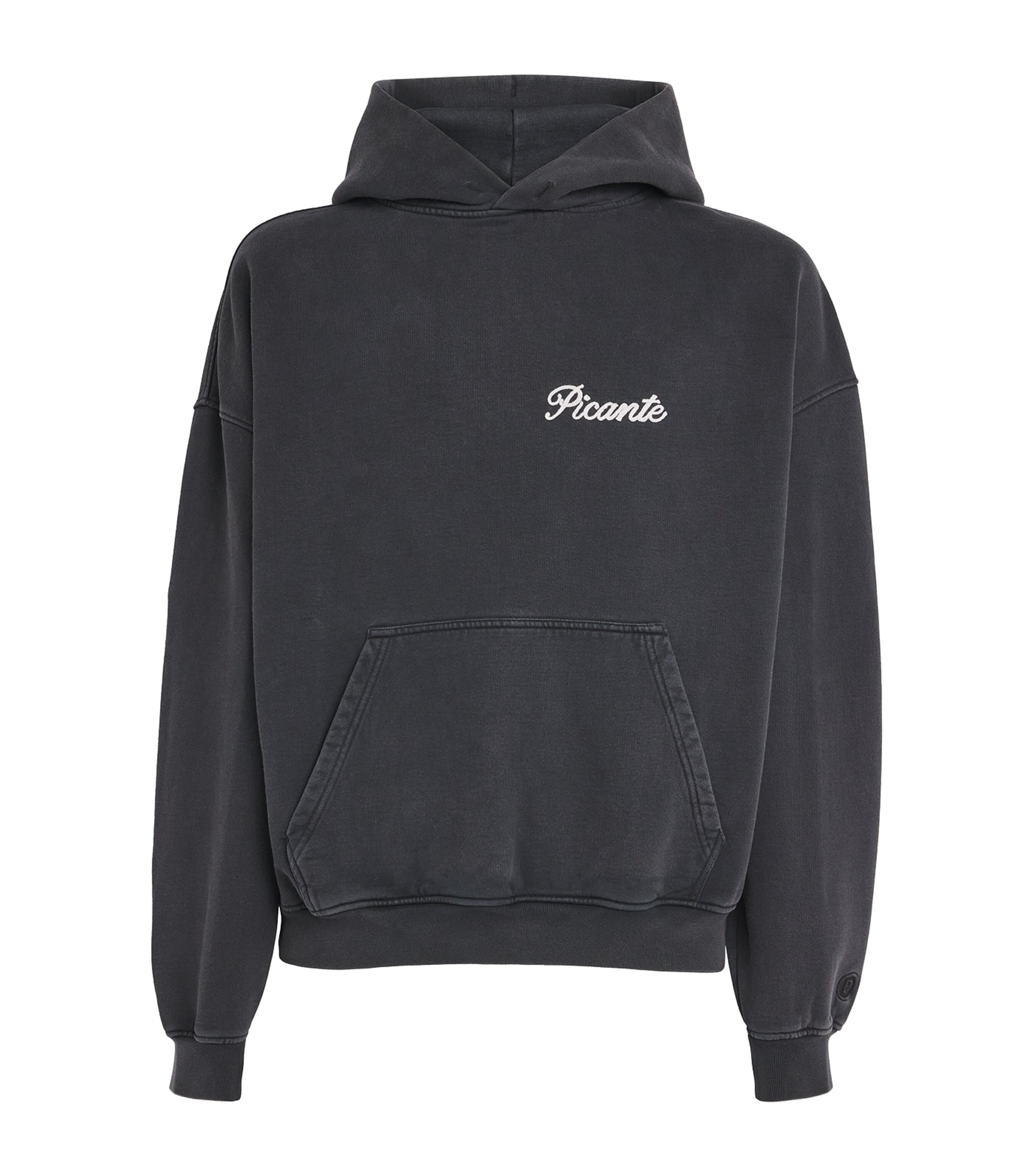 Picante Organic Cotton Tailor Logo Hoodie In Black