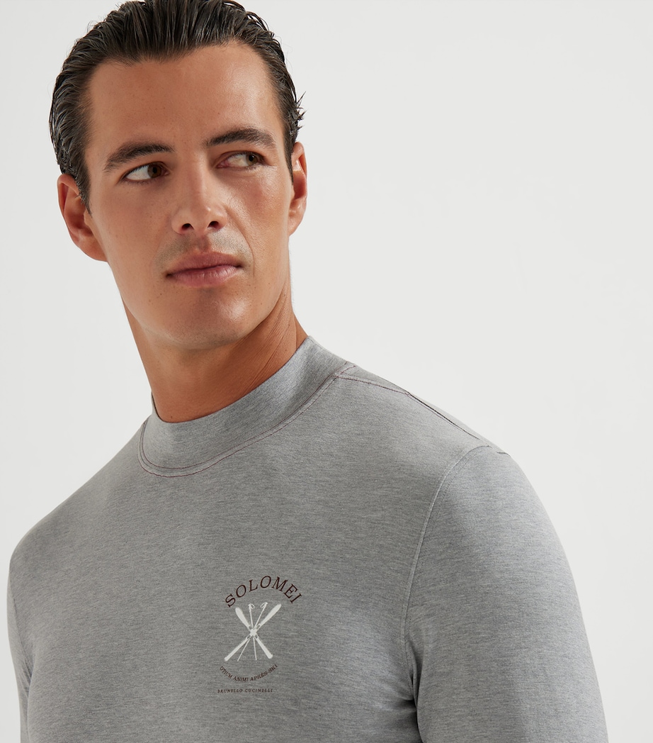 Silk-Blend Jersey Long-Sleeve T-Shirt C8472 Image 6