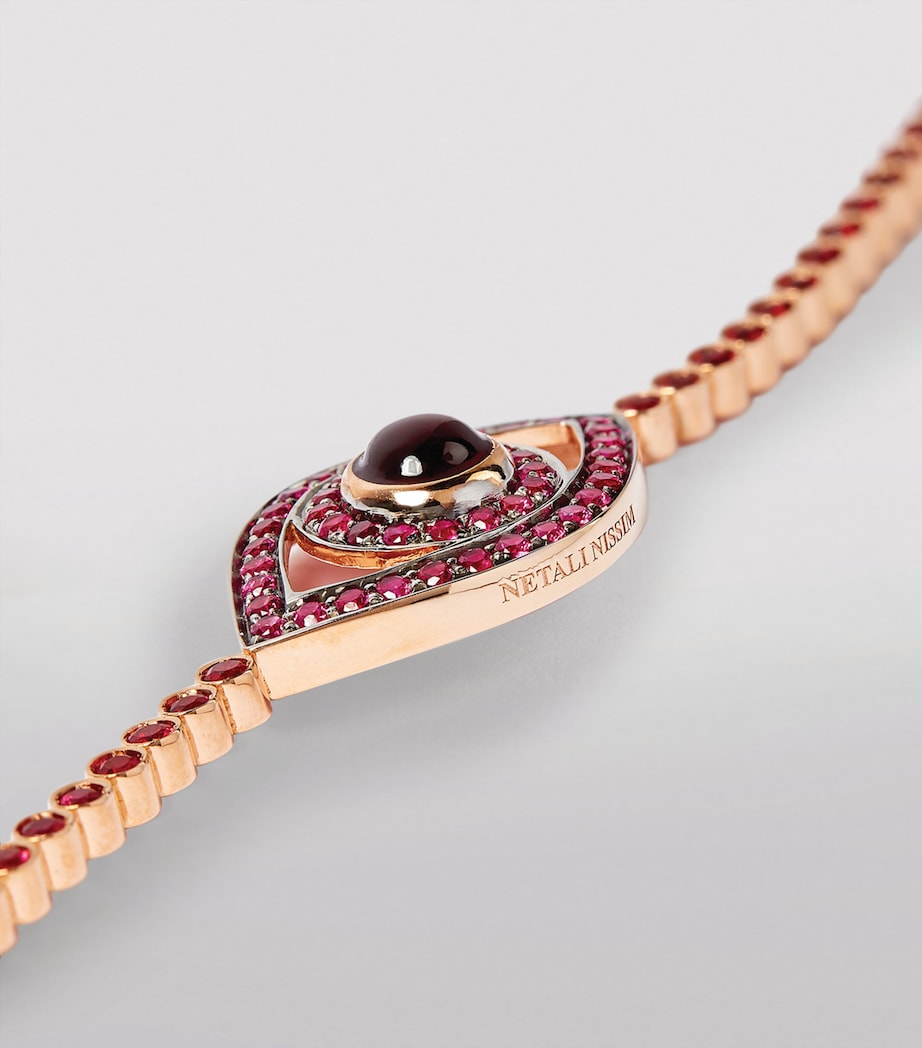 Rose Gold, Ruby and Quartz Protected Bracelet PINK Image 3