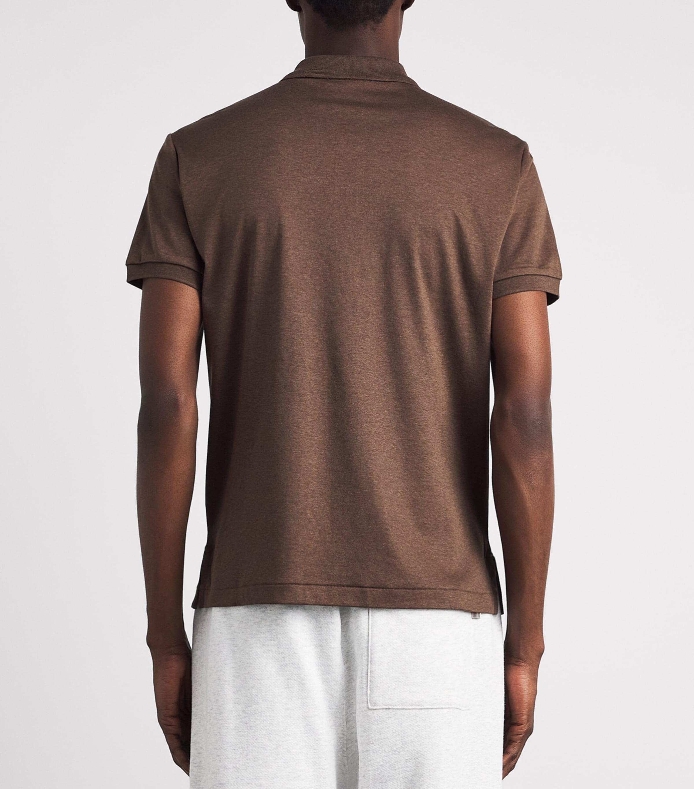 Polo Ralph Lauren Mens Cotton Classic-Fit Polo Shirt Nutmeg Brown Heather Image 5