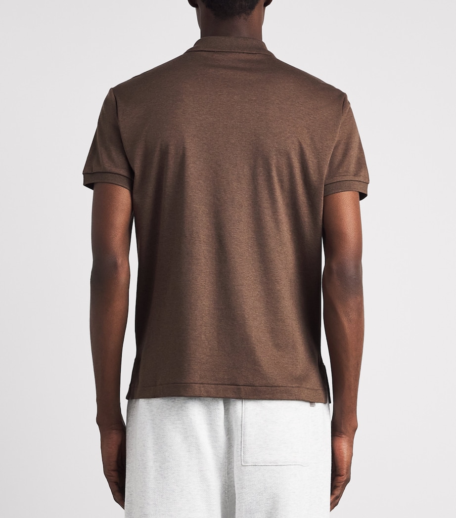 Polo Ralph Lauren Mens Cotton Classic-Fit Polo Shirt Nutmeg Brown Heather Image 5