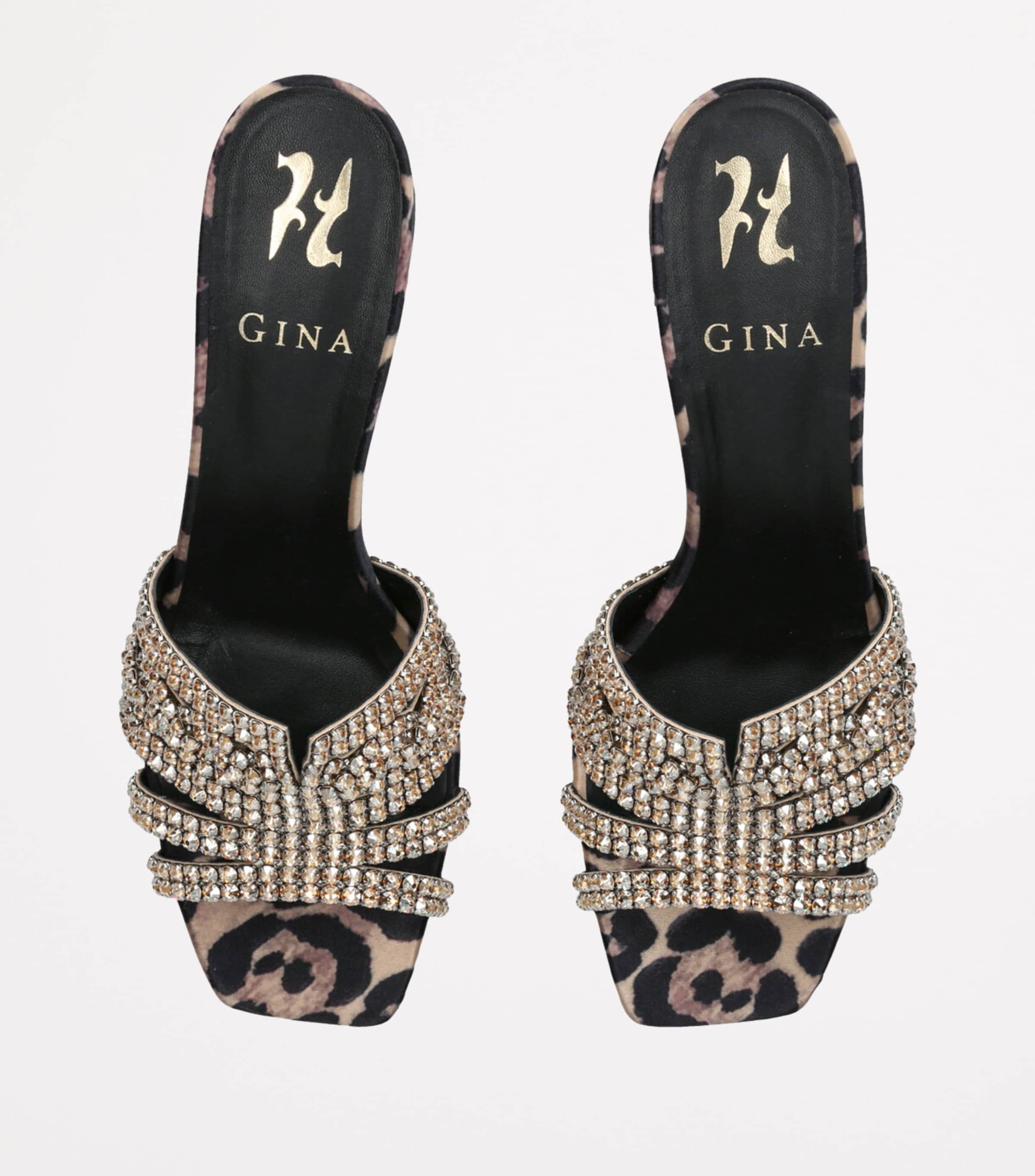 Leather Embellished Utah Heeled Mules 50 BLK/OTHER Image 4