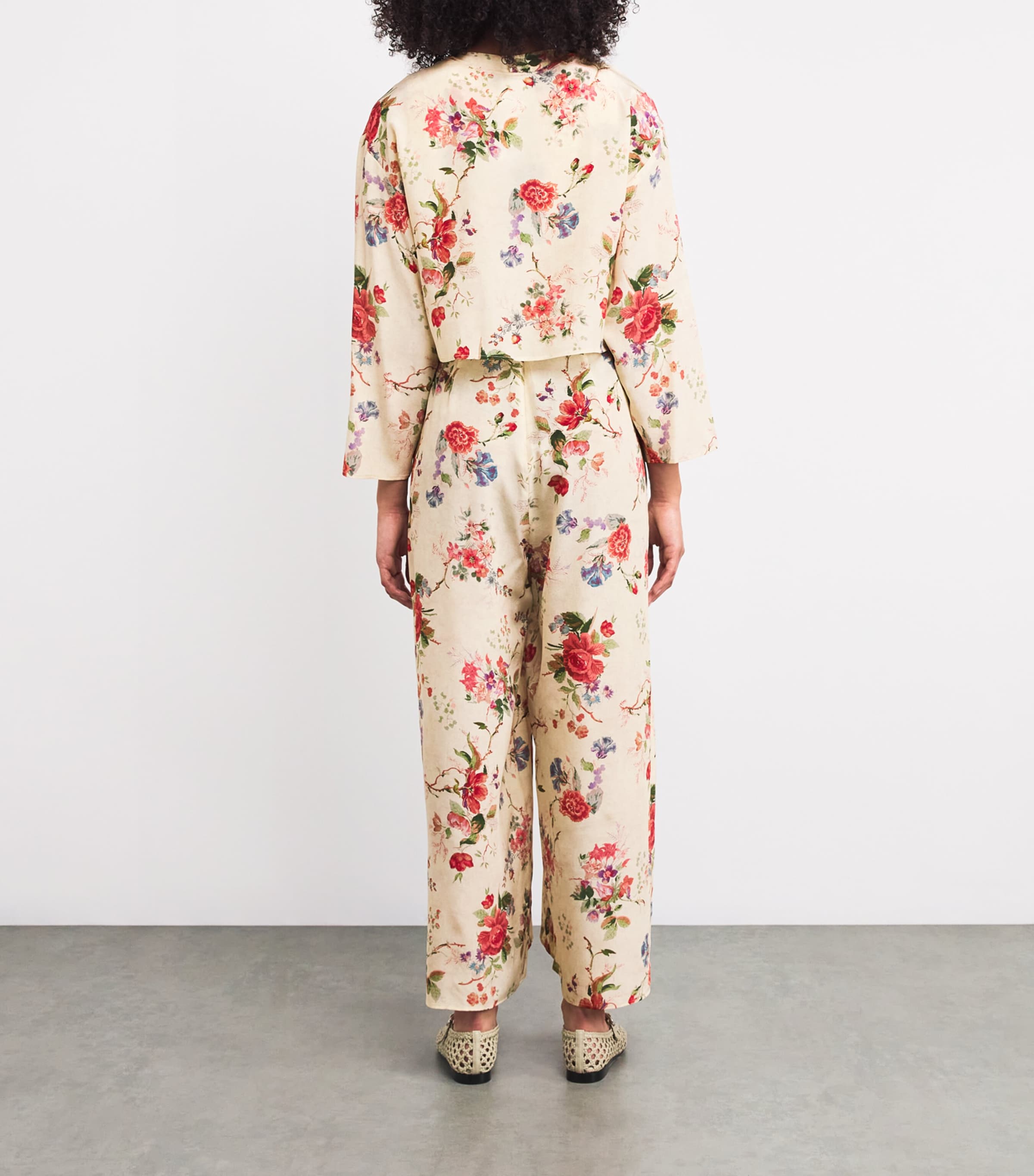 Weekend Max Mara Womens Silk Floral Jumpsuit and Top Ivory Image 3