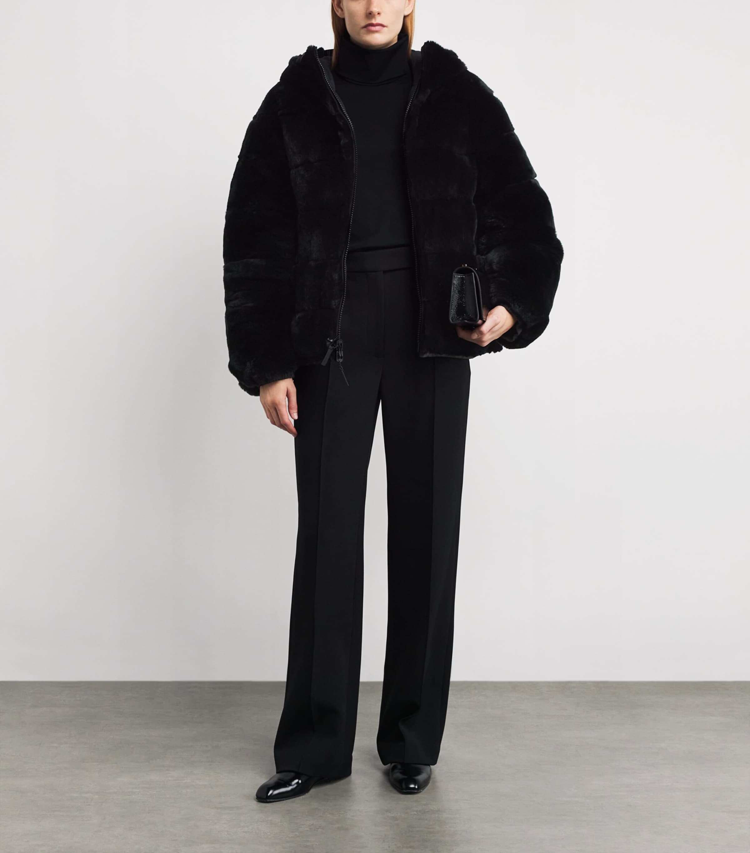 Down Rabbit Fur Reversible Puffer Jacket C99 Image 2