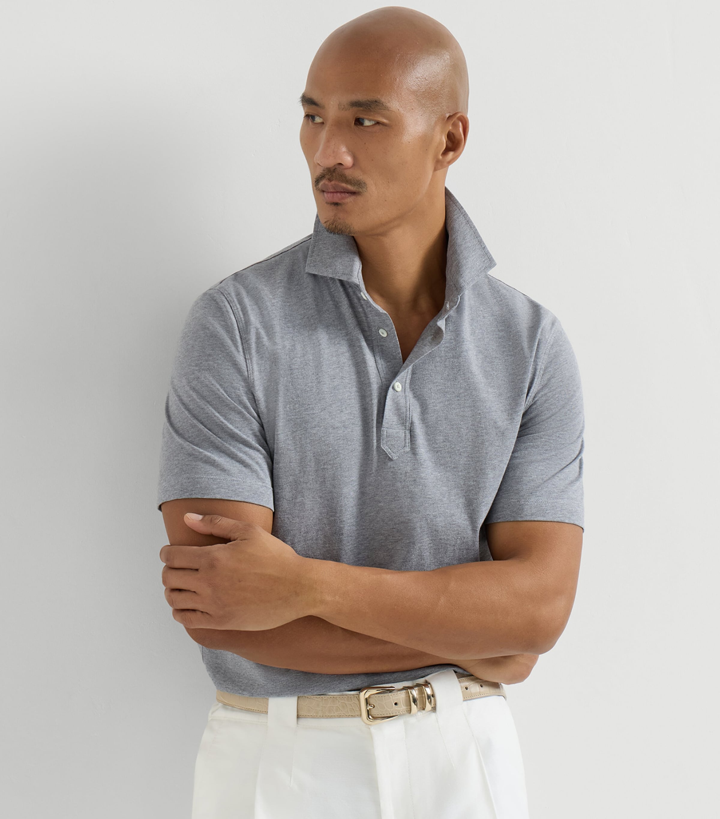 Brunello Cucinelli Mens Cotton Jersey Polo Shirt Image 4