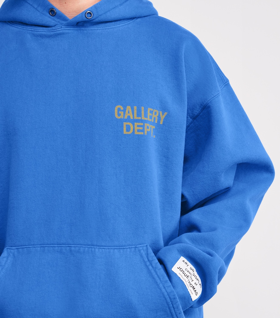 GALLERY DEPT. Mens Cotton Logo 90s Hoodie Royal Image 6
