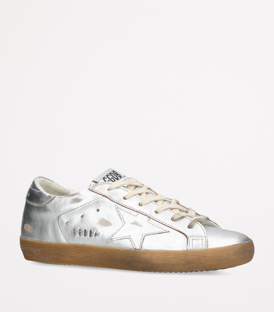 Metallic Leather Super-Star Sneakers SILVER Image 4