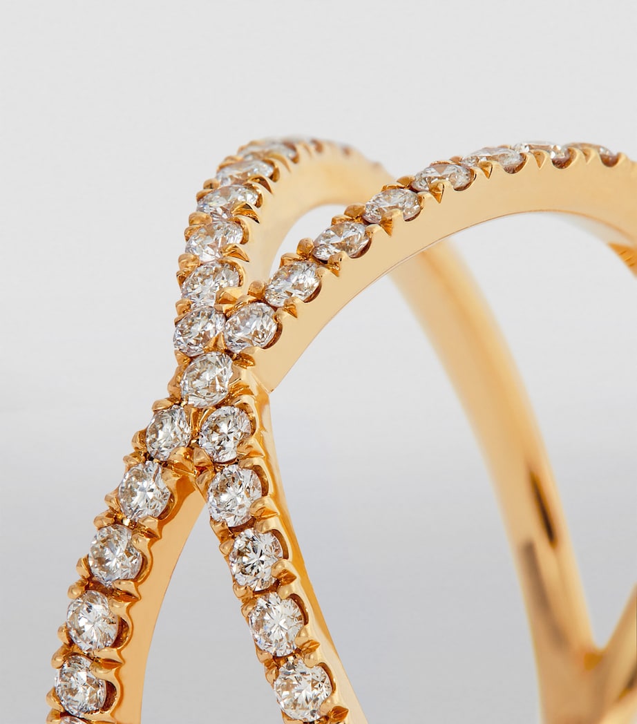Eva Fehren Yellow Gold and Diamond X Shorty Ring Yellow Gold Image 6