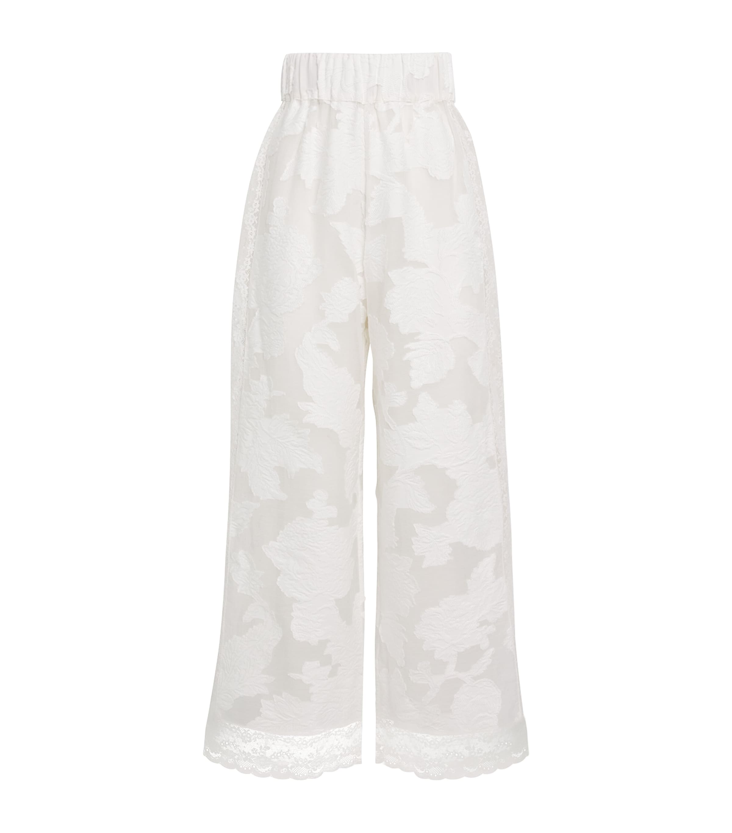 Lace-Trim Clarissa Trousers WHITE DEVORE Image 1