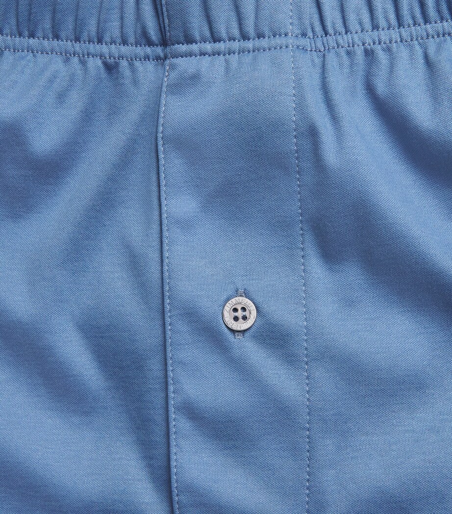 Zimmerli Mens Sea Island Cotton Boxer Shorts Blue Horizon Image 5