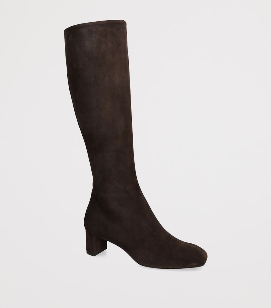 Suede Mary Knee-High Boots 45 DARK BROWN Image 3
