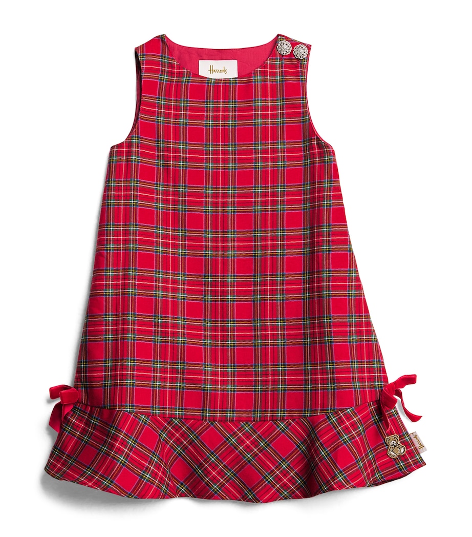 Harrods Cotton Tartan Pinafore Dress (2-8 Years) Red Image 1