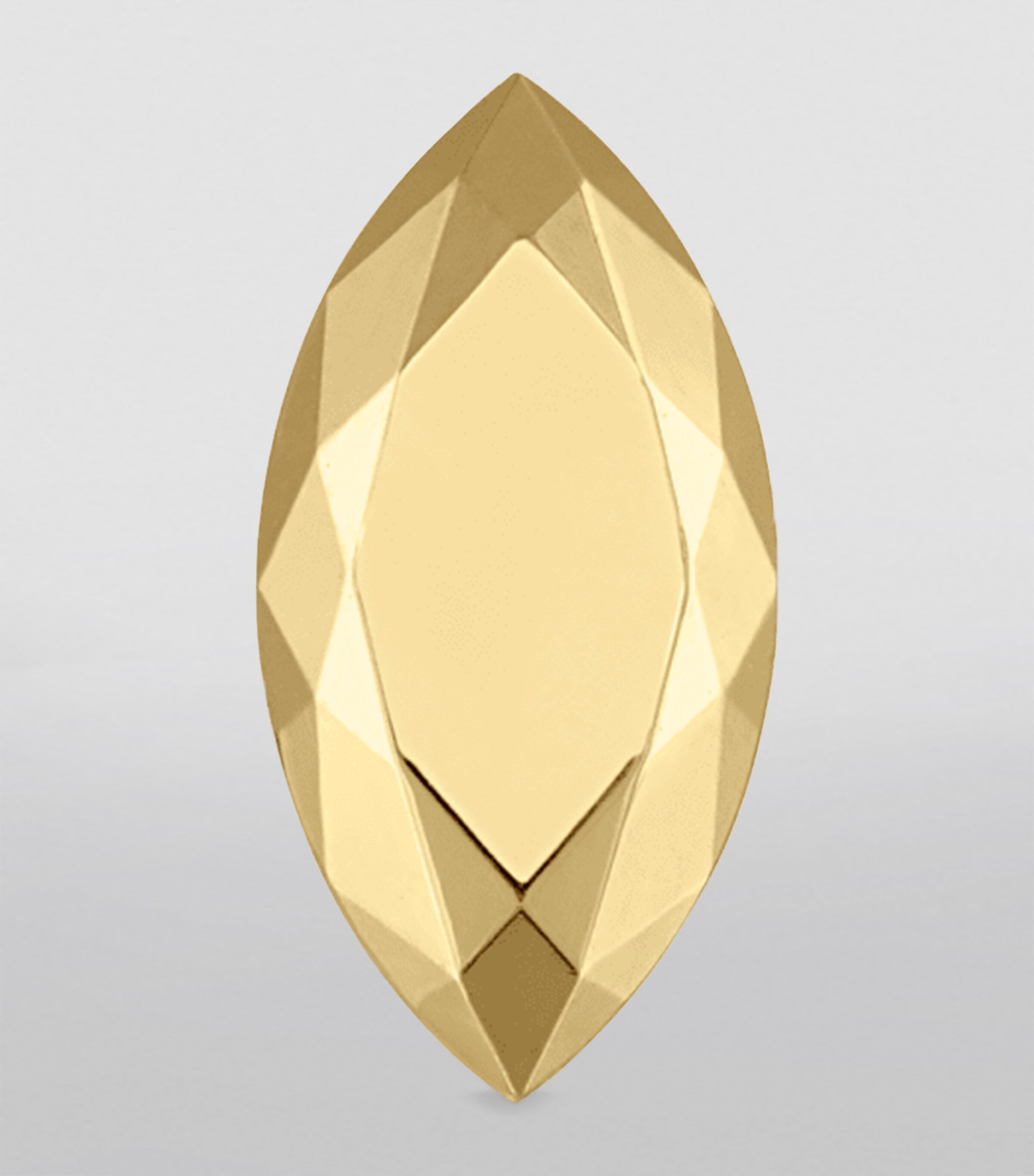 Faceted Marquise Threaded Stud Single Earring (6.5mm) YELLOW GOLD Image 3