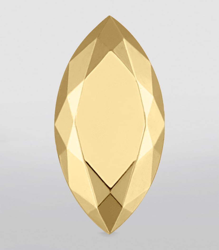 Faceted Marquise Threaded Stud Single Earring (6.5mm) YELLOW GOLD Image 3