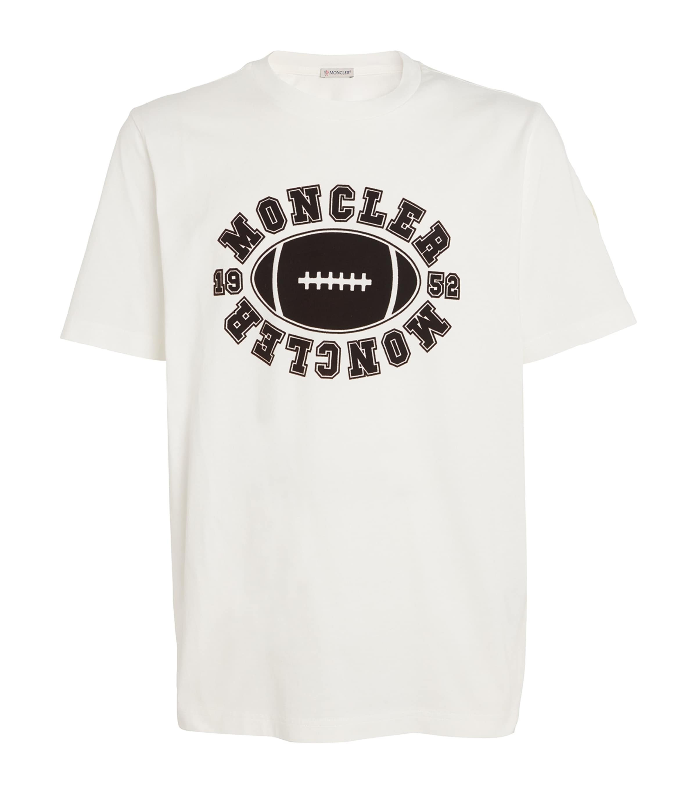 Shop Moncler Cotton Logo T-shirt In White